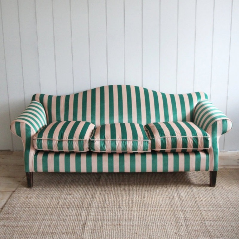Walkoly Simple Green Striped Sofa - Wayfair Canada
